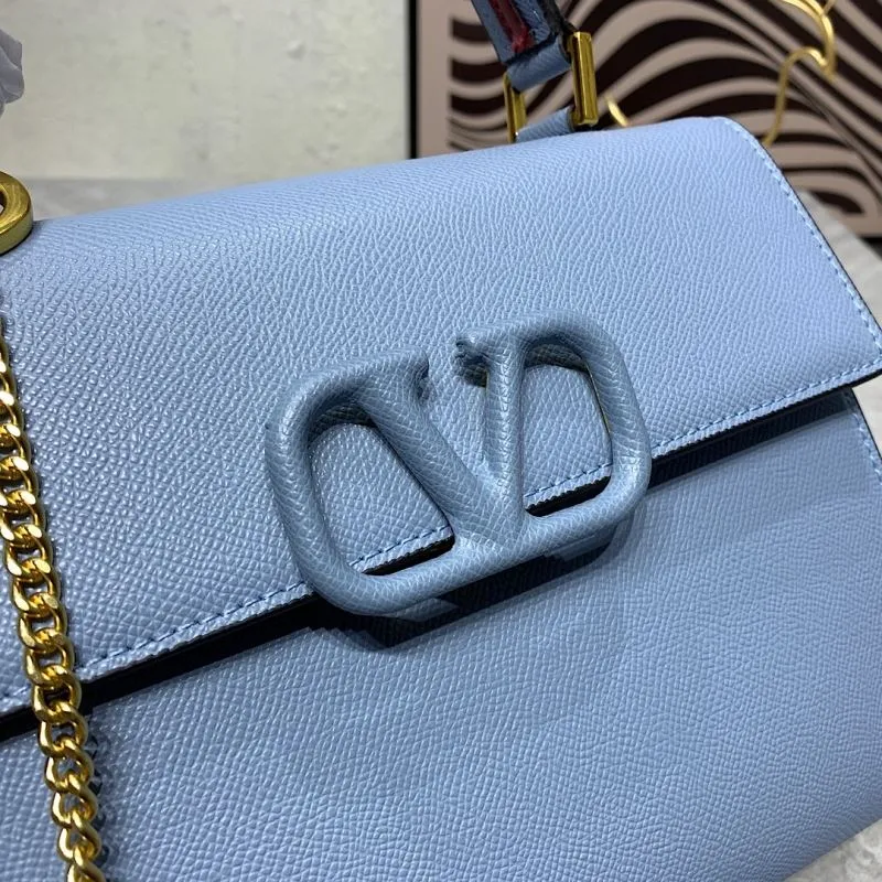Valentino Light Blue Leather Handbag 678 - Image 4