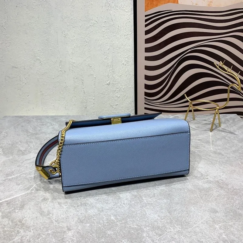 Valentino Light Blue Leather Handbag 678 - Image 7