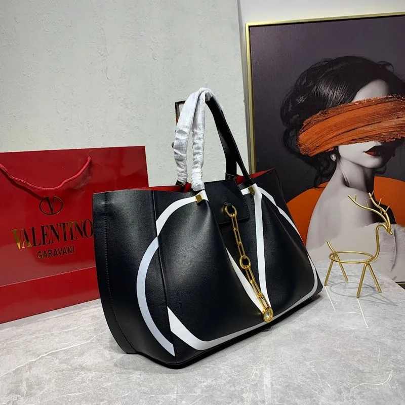 Alternative view of Valentino Black Leather Tote Bag with Pouch