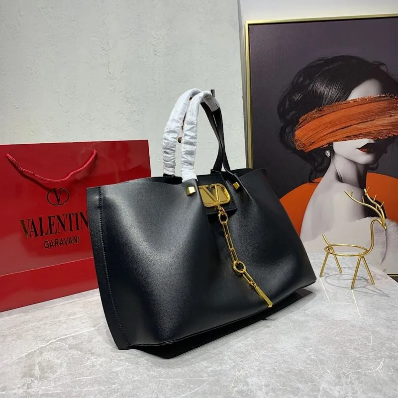 Alternative view of Valentino 683 Black Leather Tote Bag with Small Pouch