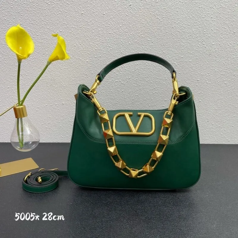Valentino Green Leather Handbag 5005 28cm