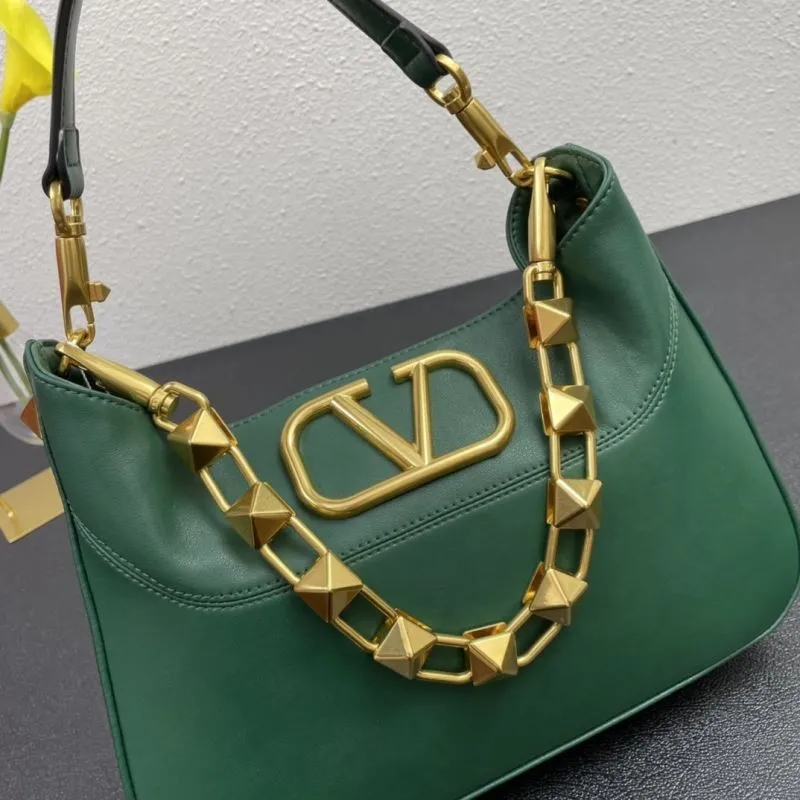 Valentino Green Leather Handbag 5005 28cm - Image 6