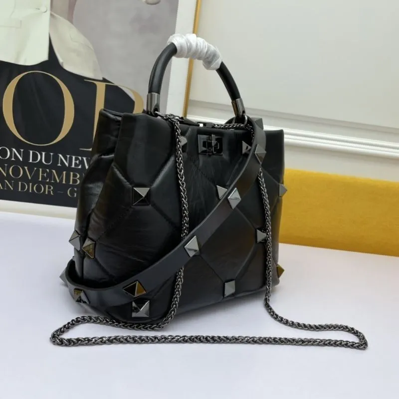 Alternative view of Valentino Black Studded Leather Handbag 691