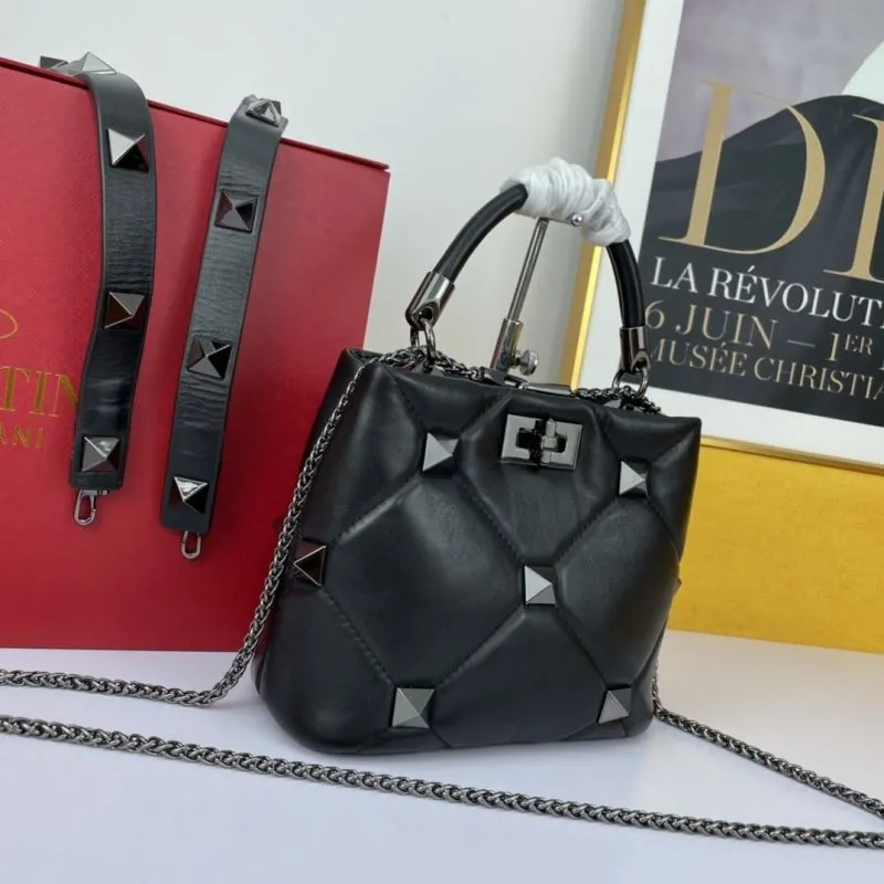 Alternative view of Valentino Black Studded Leather Handbag 693