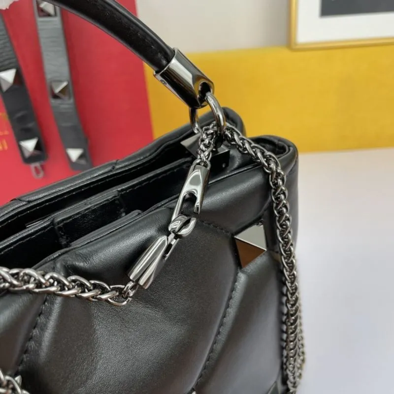 Valentino Black Studded Leather Handbag 693 - Image 7