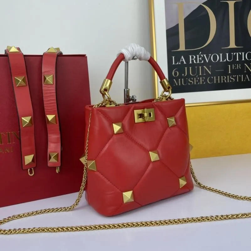 Alternative view of Valentino Red Studded Leather Handbag 694