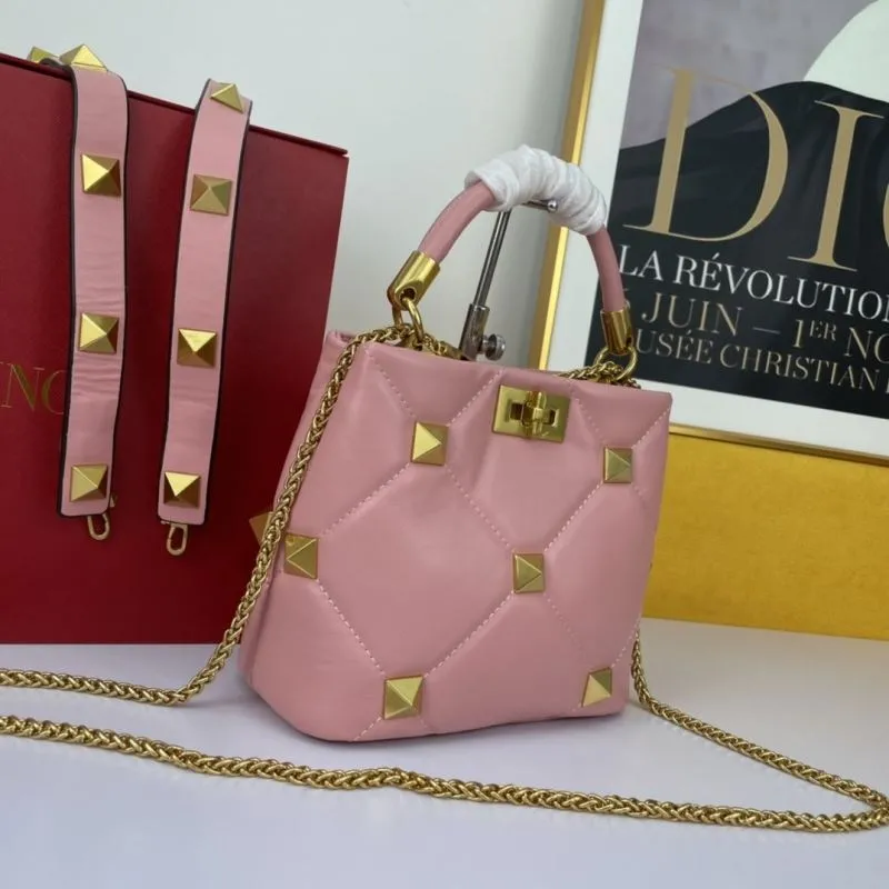 Alternative view of Valentino Pink Gold Studded Handle Crossbody Bag 695