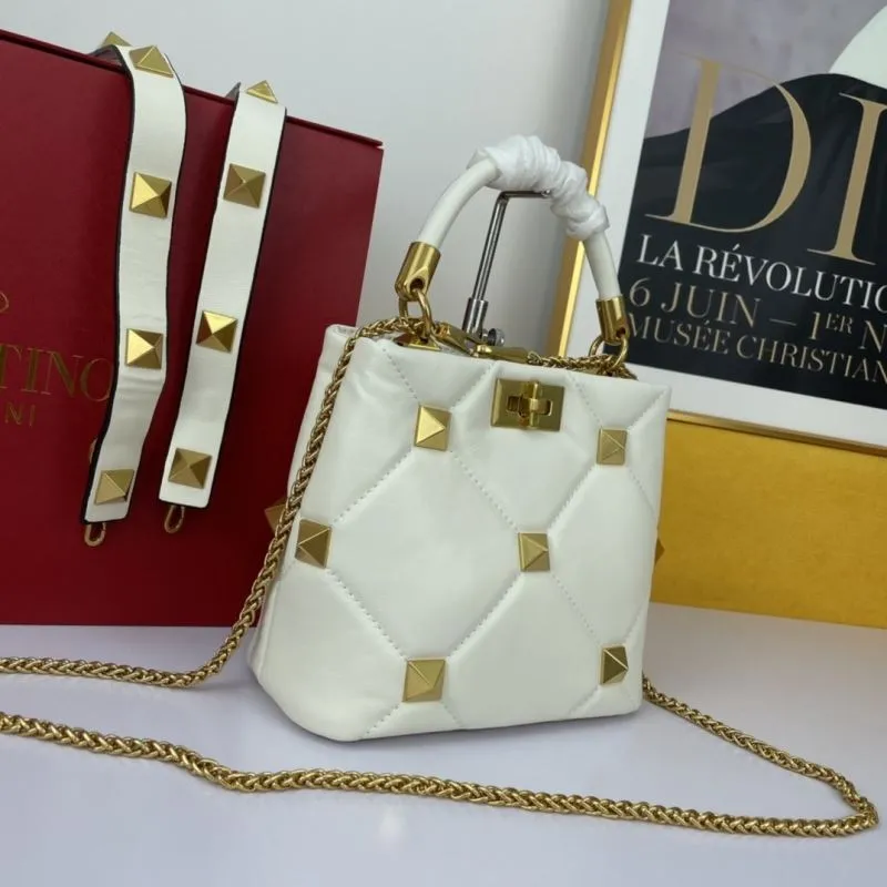 Alternative view of Valentino White Gold Studded Crossbody Handbag