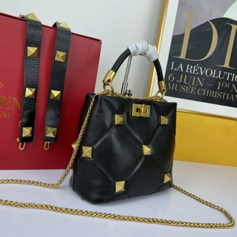 Alternative view of Valentino Black Studded Leather Handbag 697