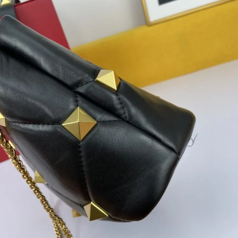 Valentino Black Studded Leather Handbag 697 - Image 7