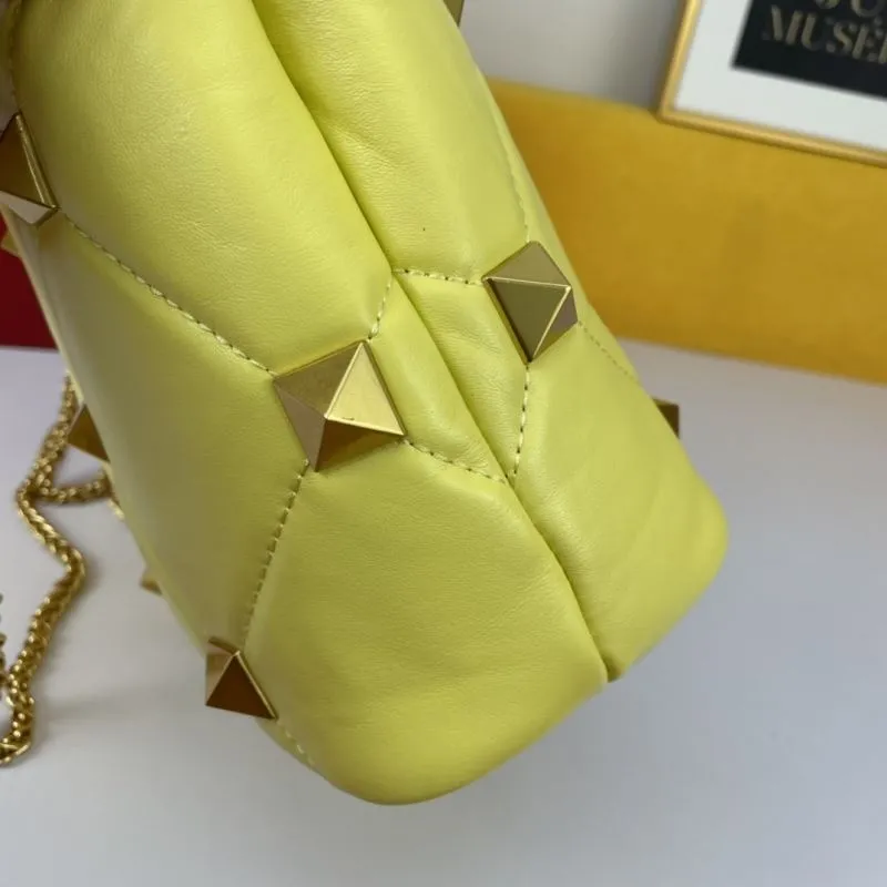 Valentino Yellow Studded Handbag 698 - Image 8