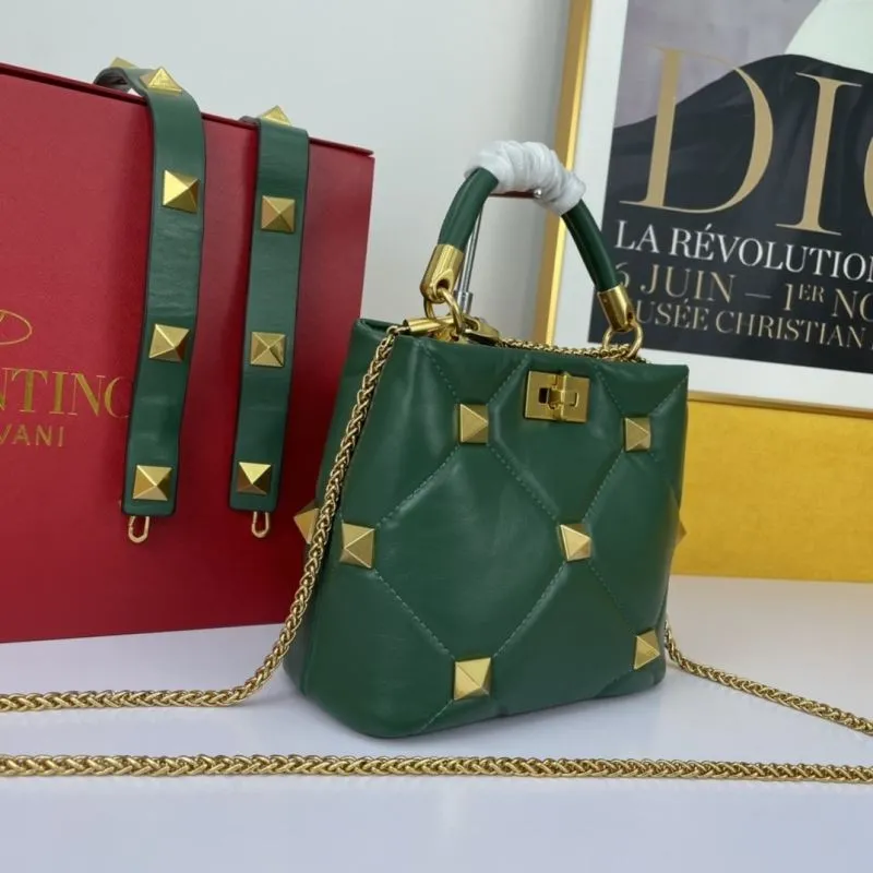 Alternative view of Valentino Green Studded Leather Chain Handbag