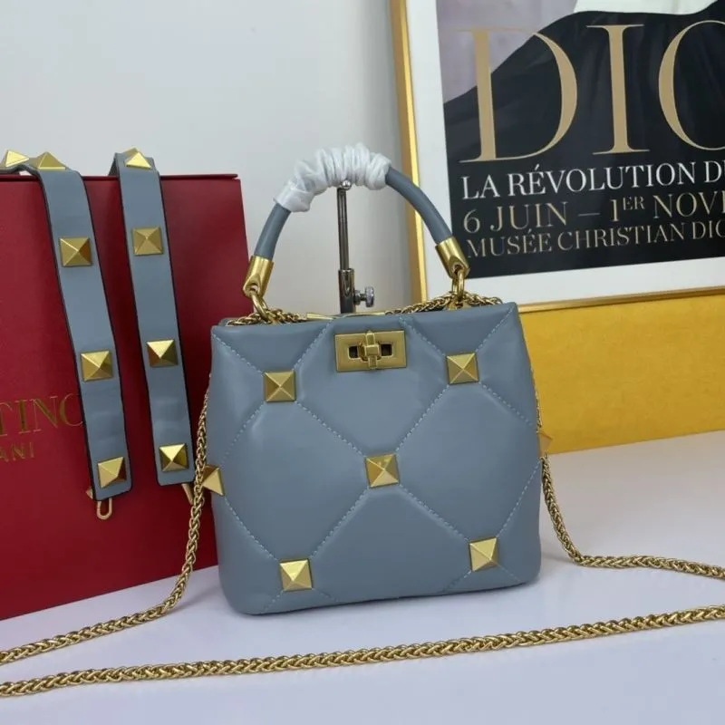 Valentino Light Blue Studded Crossbody Handbag