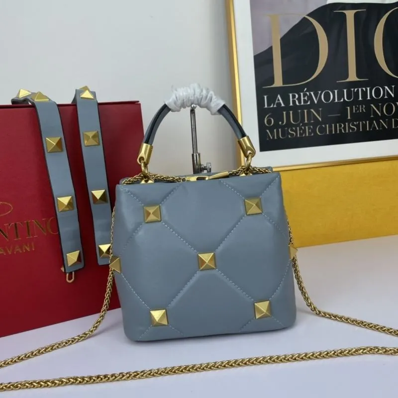 Valentino Light Blue Studded Crossbody Handbag - Image 3