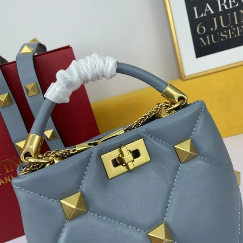 Valentino Light Blue Studded Crossbody Handbag - Image 4