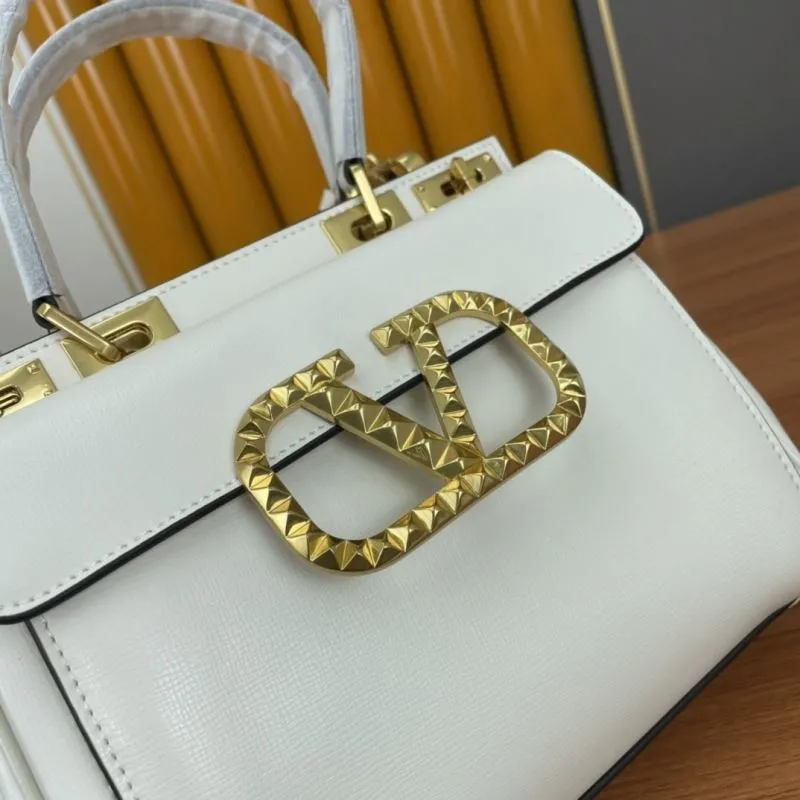 Valentino White Leather Handbag 716 - Image 5