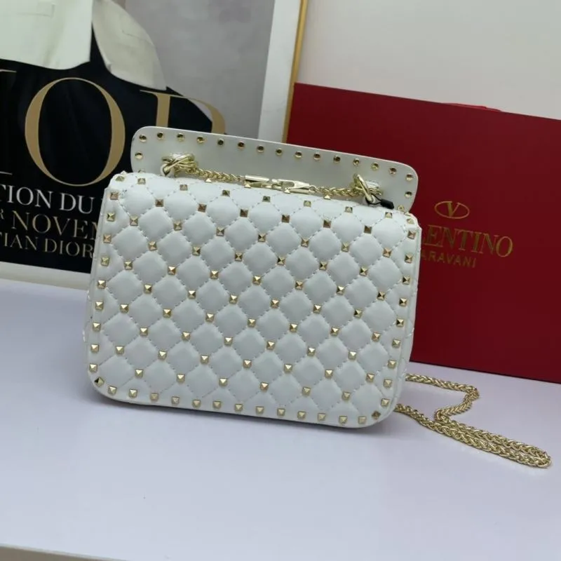 Valentino White Studded VLTN Crossbody Bag - Image 3