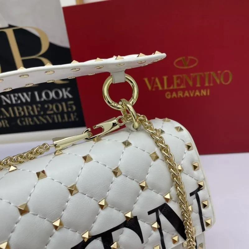 Valentino White Studded VLTN Crossbody Bag - Image 6