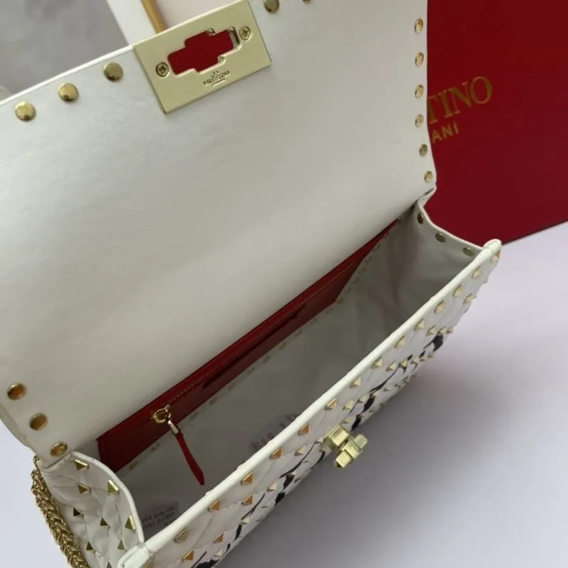 Valentino White Studded VLTN Crossbody Bag - Image 7