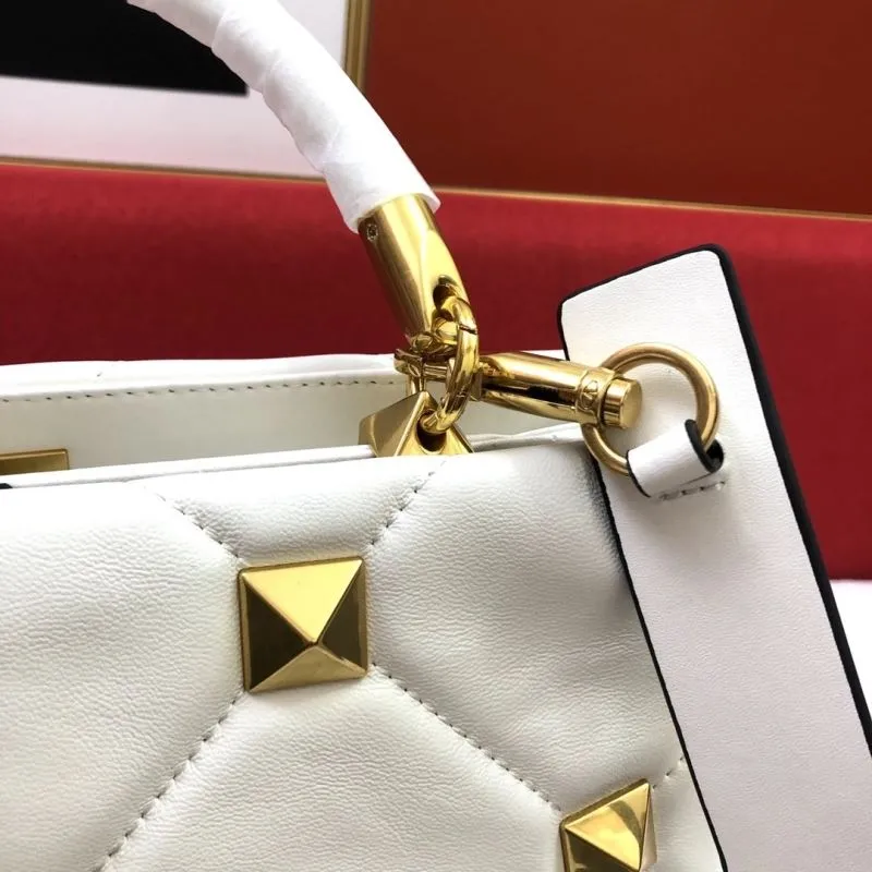 Valentino White Nappa Leather Studded Chain Handbag - Image 5
