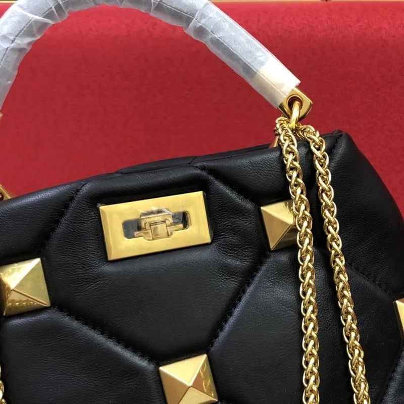 Valentino Black Leather Studded Crossbody Handbag - Image 5