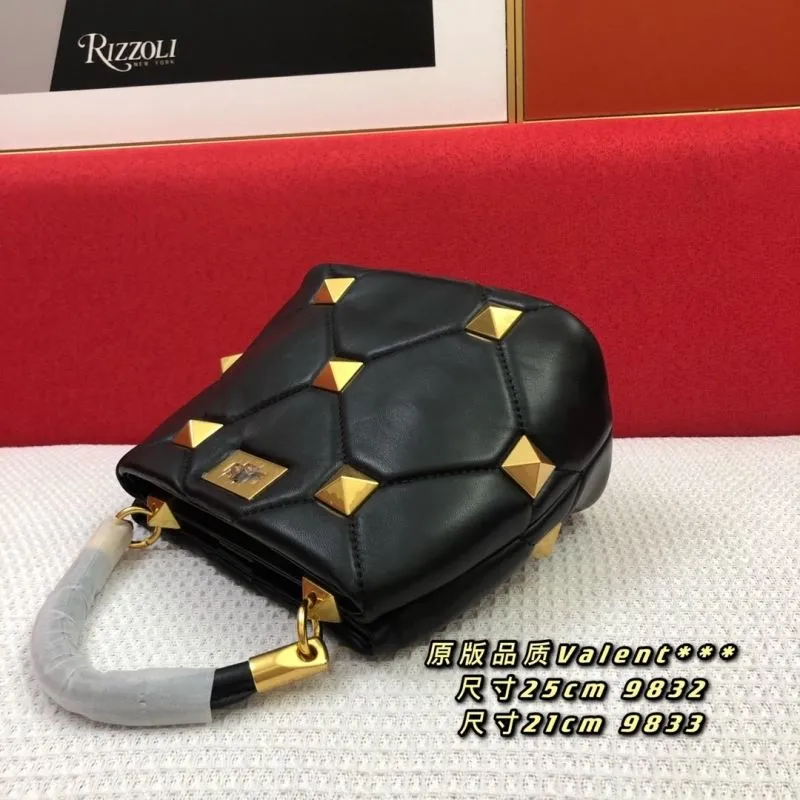 Valentino Black Leather Studded Crossbody Handbag - Image 6