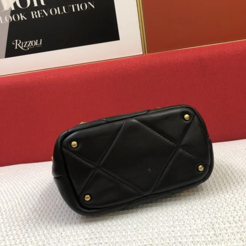 Valentino Black Leather Studded Crossbody Handbag - Image 7