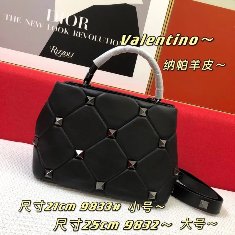 Valentino Black Rockstud Nappa Leather Small Handbag - Image 3