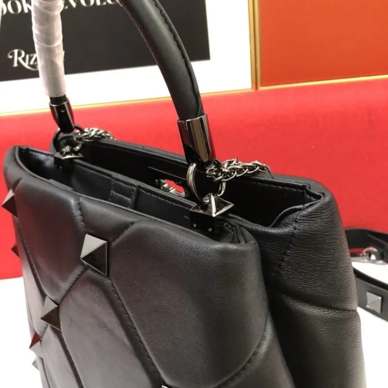 Valentino Black Rockstud Nappa Leather Small Handbag - Image 5