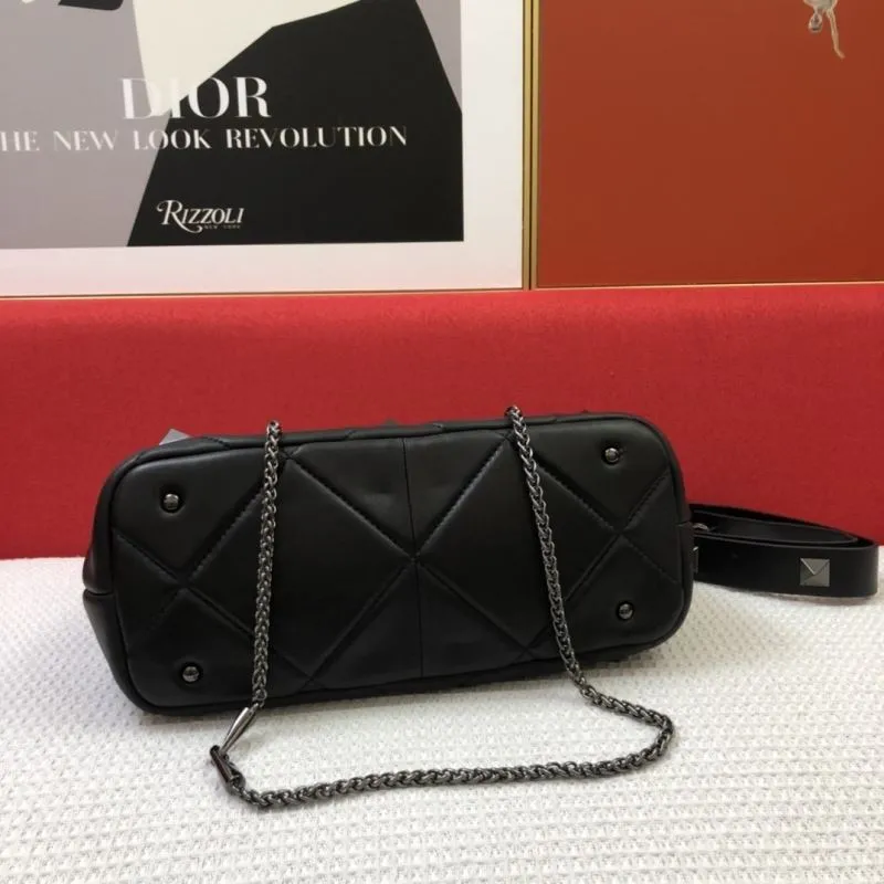 Valentino Black Rockstud Nappa Leather Small Handbag - Image 7