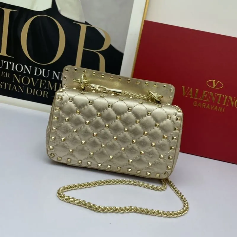Valentino Garavani Gold Studded Crossbody Handbag - Image 3