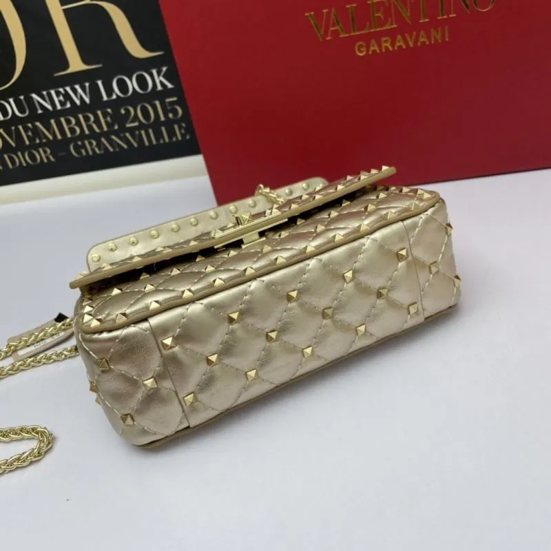 Valentino Garavani Gold Studded Crossbody Handbag - Image 5