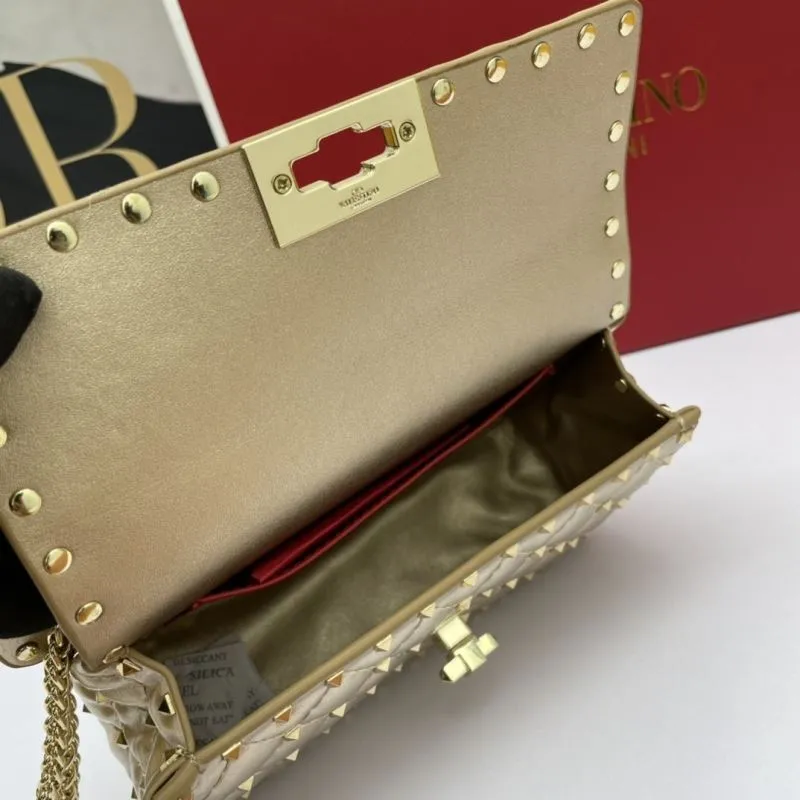 Valentino Garavani Gold Studded Crossbody Handbag - Image 7
