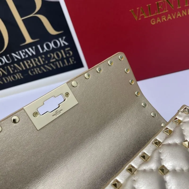 Valentino Garavani Gold Studded Crossbody Handbag - Image 8