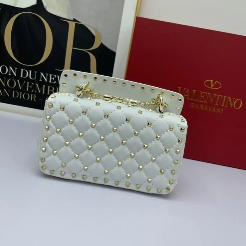 Valentino Garavani White Studded Chain Handbag - Image 3