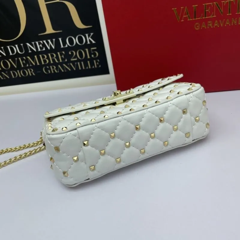 Valentino Garavani White Studded Chain Handbag - Image 5