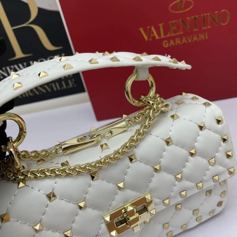 Valentino Garavani White Studded Chain Handbag - Image 6