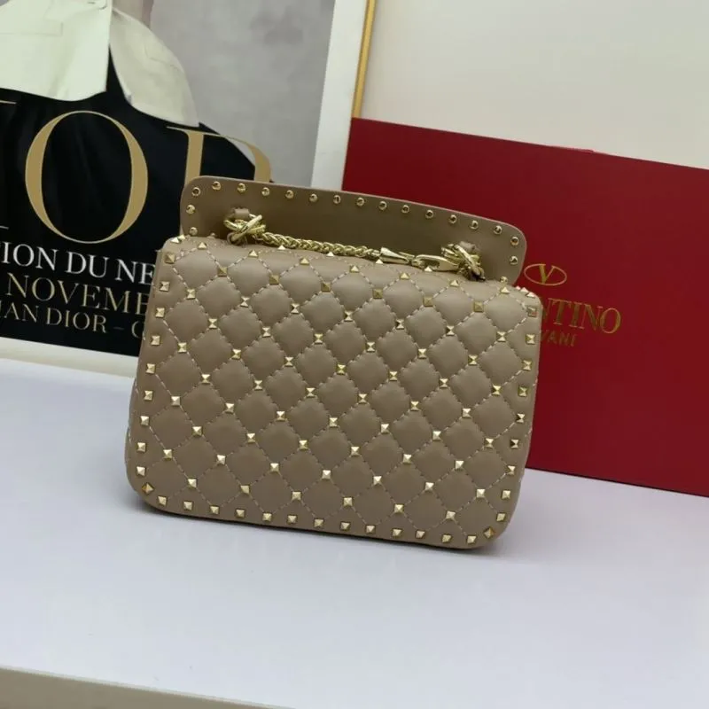 Valentino Beige Rockstud Chain Handbag - Image 3
