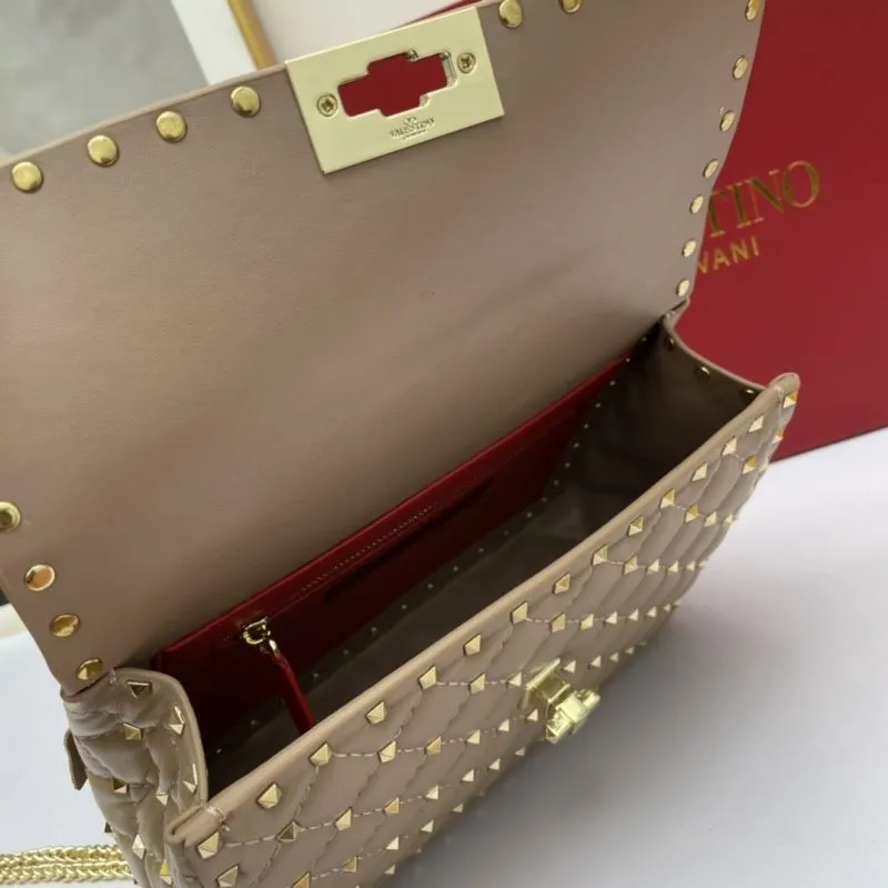 Valentino Beige Rockstud Chain Handbag - Image 7