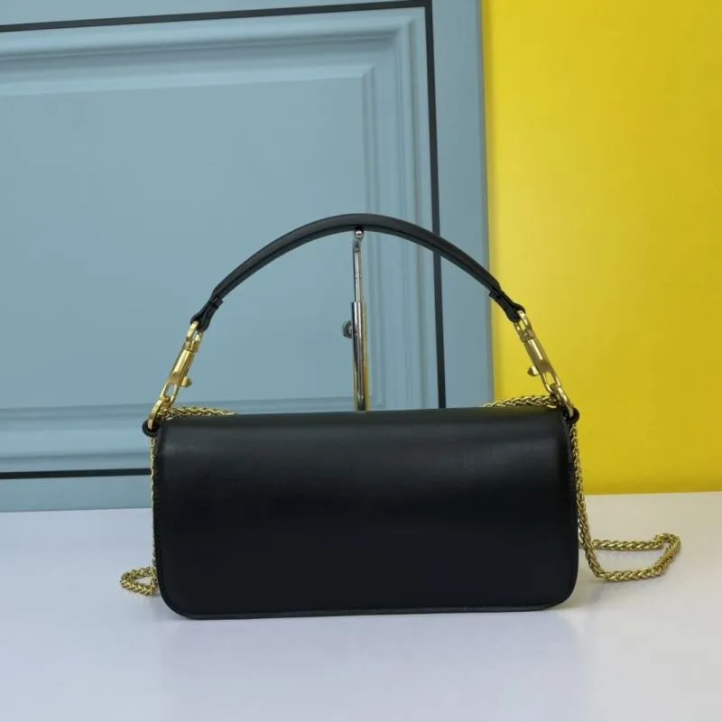 Valentino Black Leather Chain Handbag 791 - Image 3