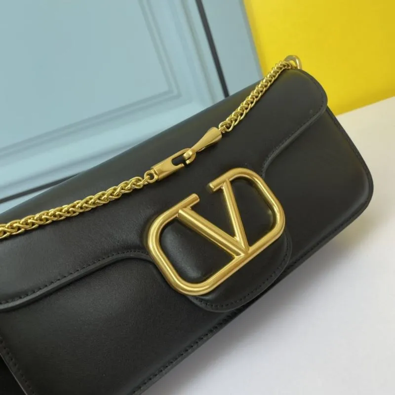 Valentino Black Leather Chain Handbag 791 - Image 4