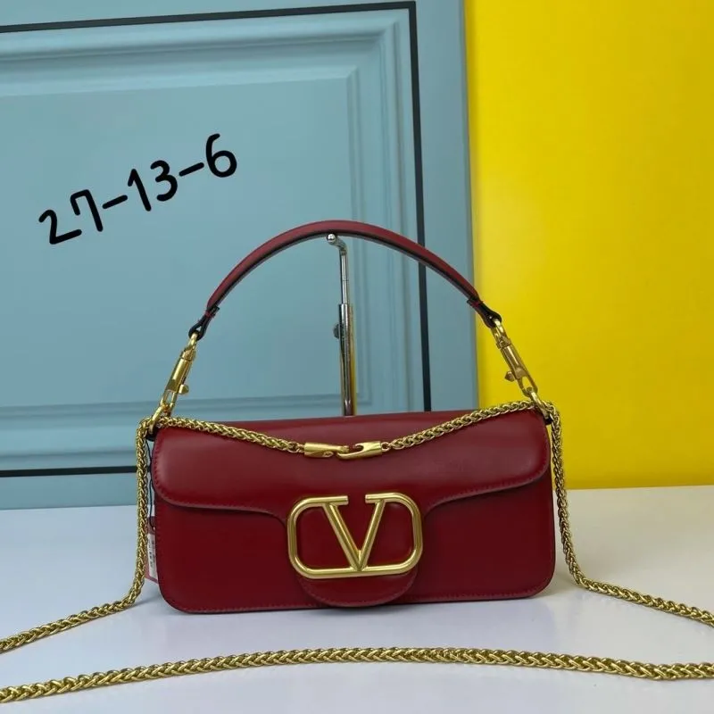 Valentino Red Leather Chain Shoulder Bag