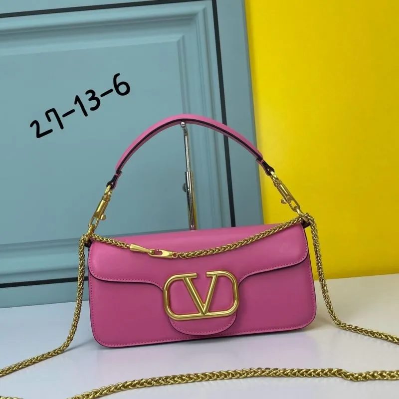 Valentino Pink Chain Shoulder Handbag 793