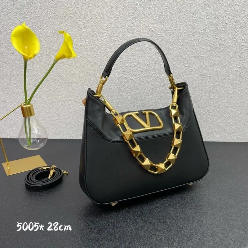 Alternative view of Valentino Black Leather Handbag Model 5005 28cm