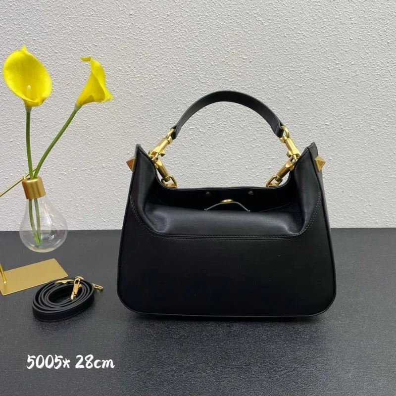 Valentino Black Leather Handbag Model 5005 28cm - Image 3