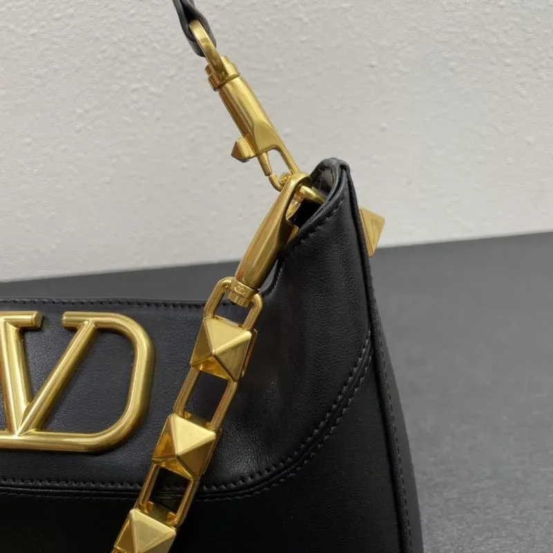 Valentino Black Leather Handbag Model 5005 28cm - Image 5