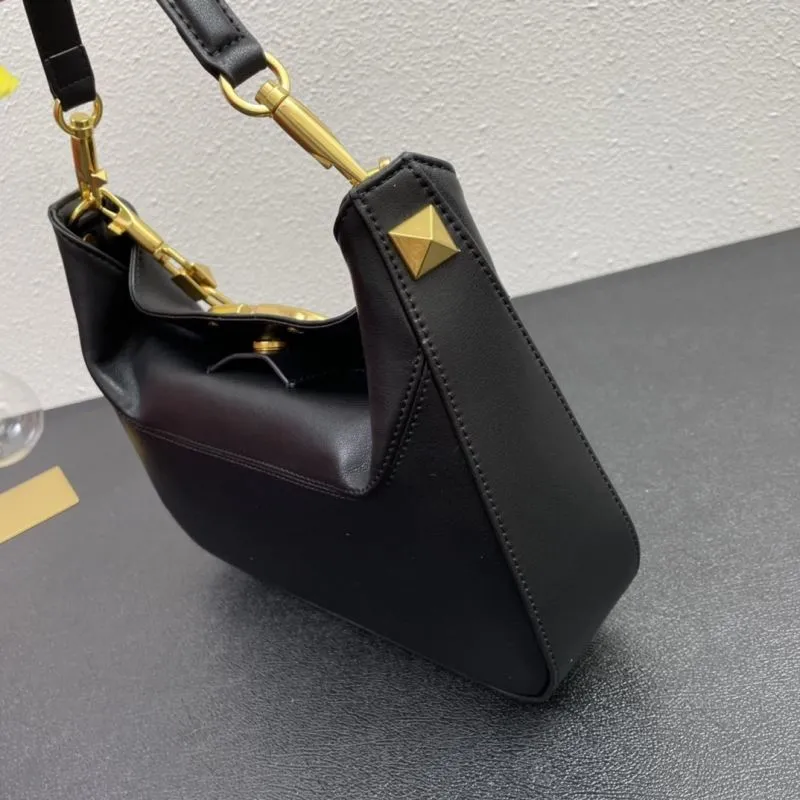 Valentino Black Leather Handbag Model 5005 28cm - Image 6