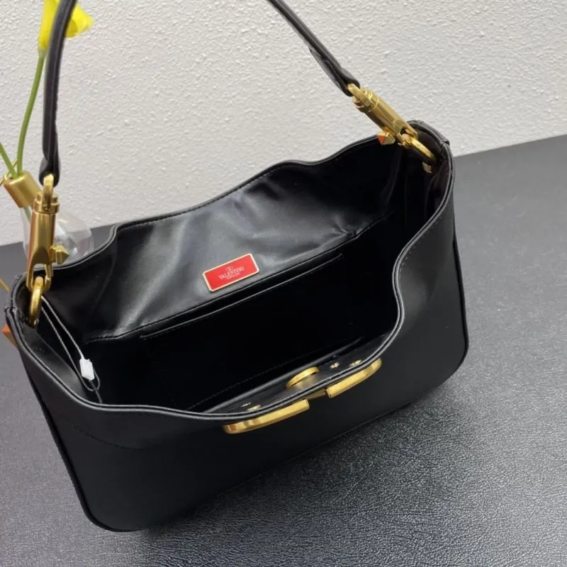 Valentino Black Leather Handbag Model 5005 28cm - Image 8
