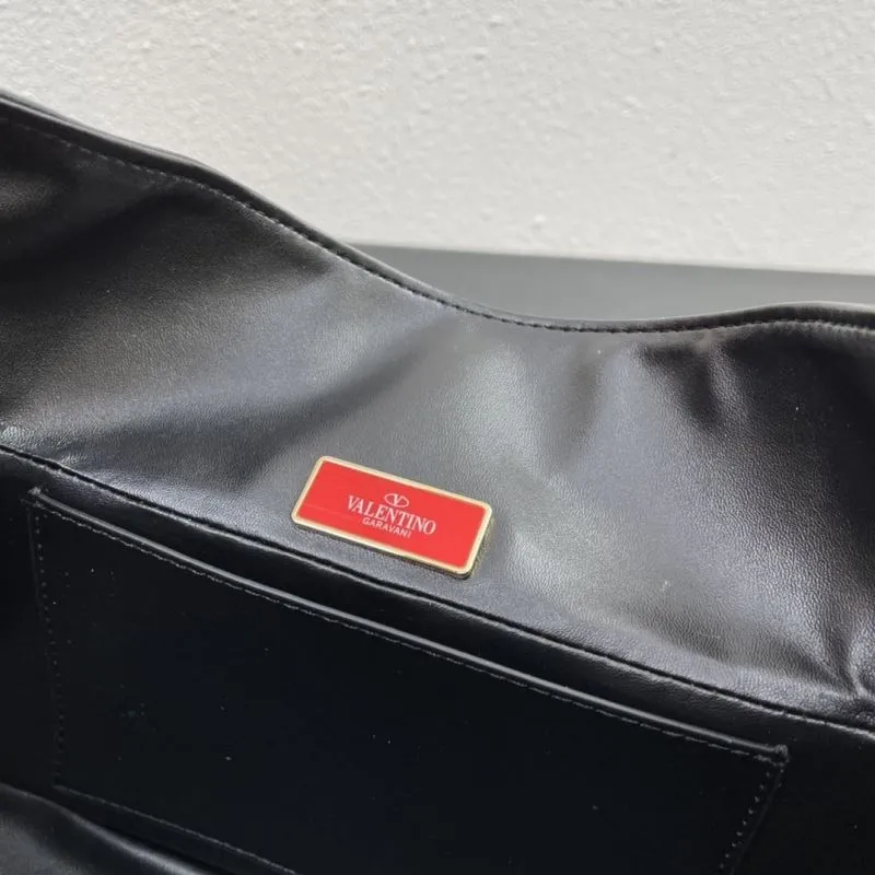 Valentino Black Leather Handbag Model 5005 28cm - Image 9