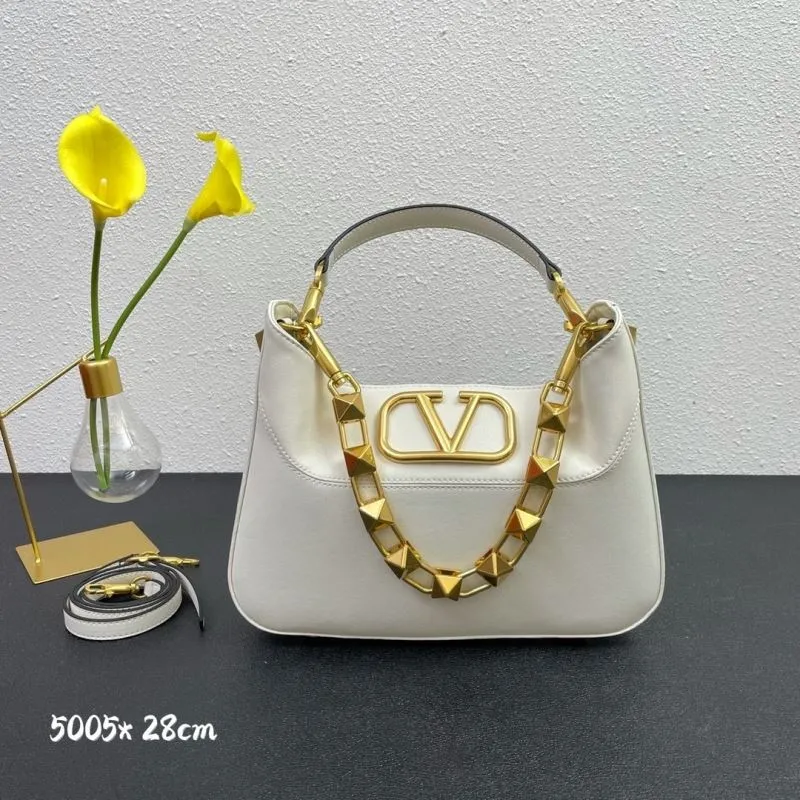 Valentino White Leather Handbag 5005 28cm